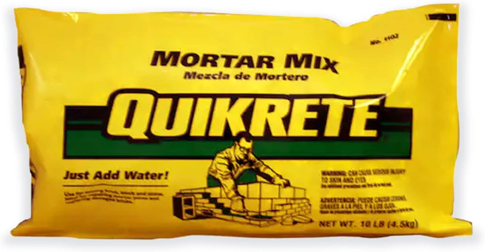 Construction Grade Mortar Mix of Masonry Cement and Graded Sand for Laying Brick, Concrete Units, and Stone, 10 Pounds