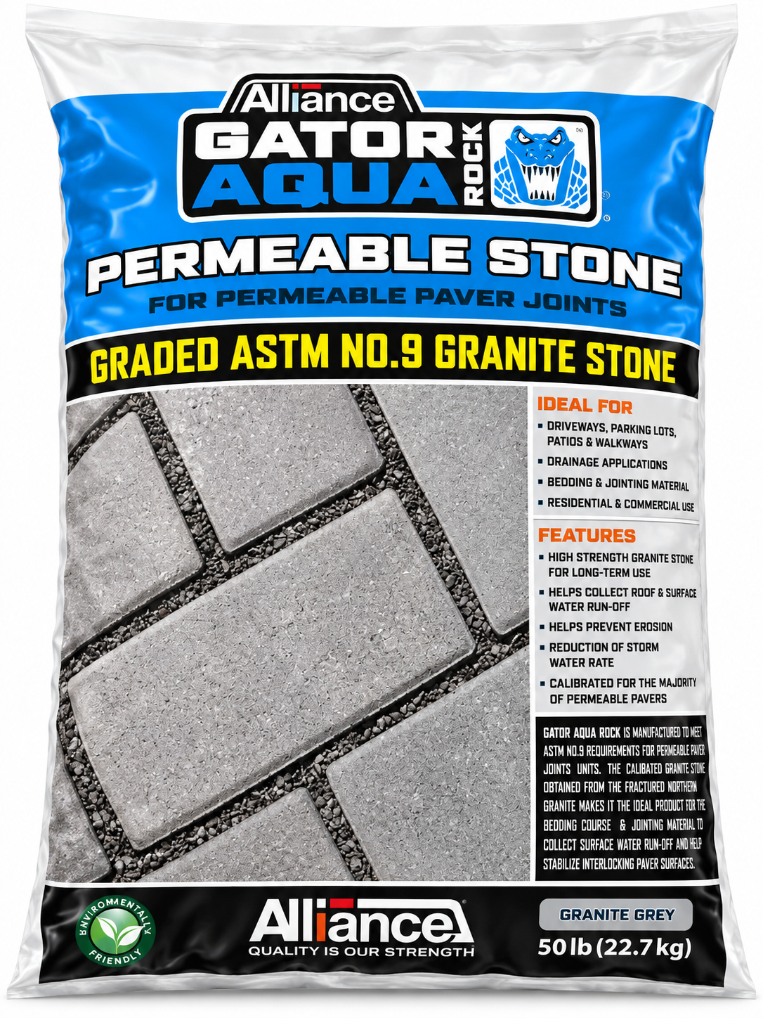 Alliance Gator Aqua Rock Permeable Paver Aggregate ASTM No. 9 Granite