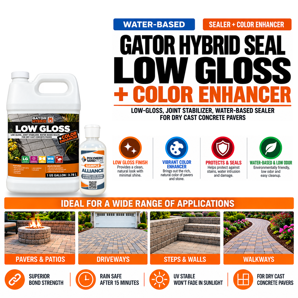 Alliance Gator Hybrid Low Gloss Plus Color Sealer Sample, 8 oz