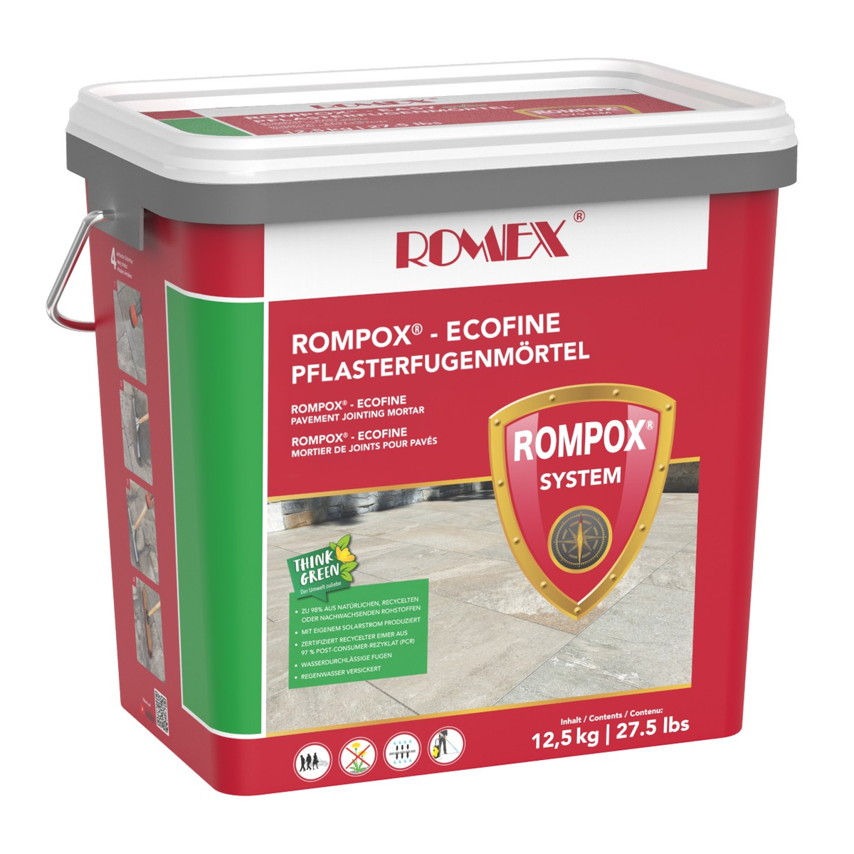 ROMEX Ecofine resin jointing sand, Beige, 12.5 kg (27.5 lb) pail