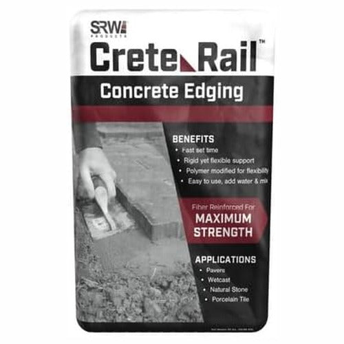 SRW Crete Rail Concrete Edging bag, fiber reinforced for maximum strength, for pavers, wetcast, natural stone, porcelain tile
