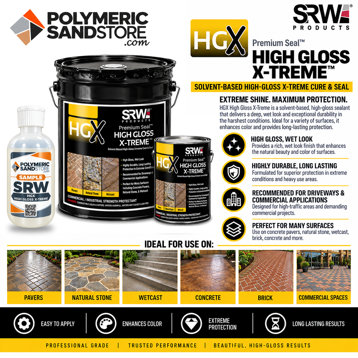 SRW HGX High Gloss X-Treme Sealer Sample, 8 oz