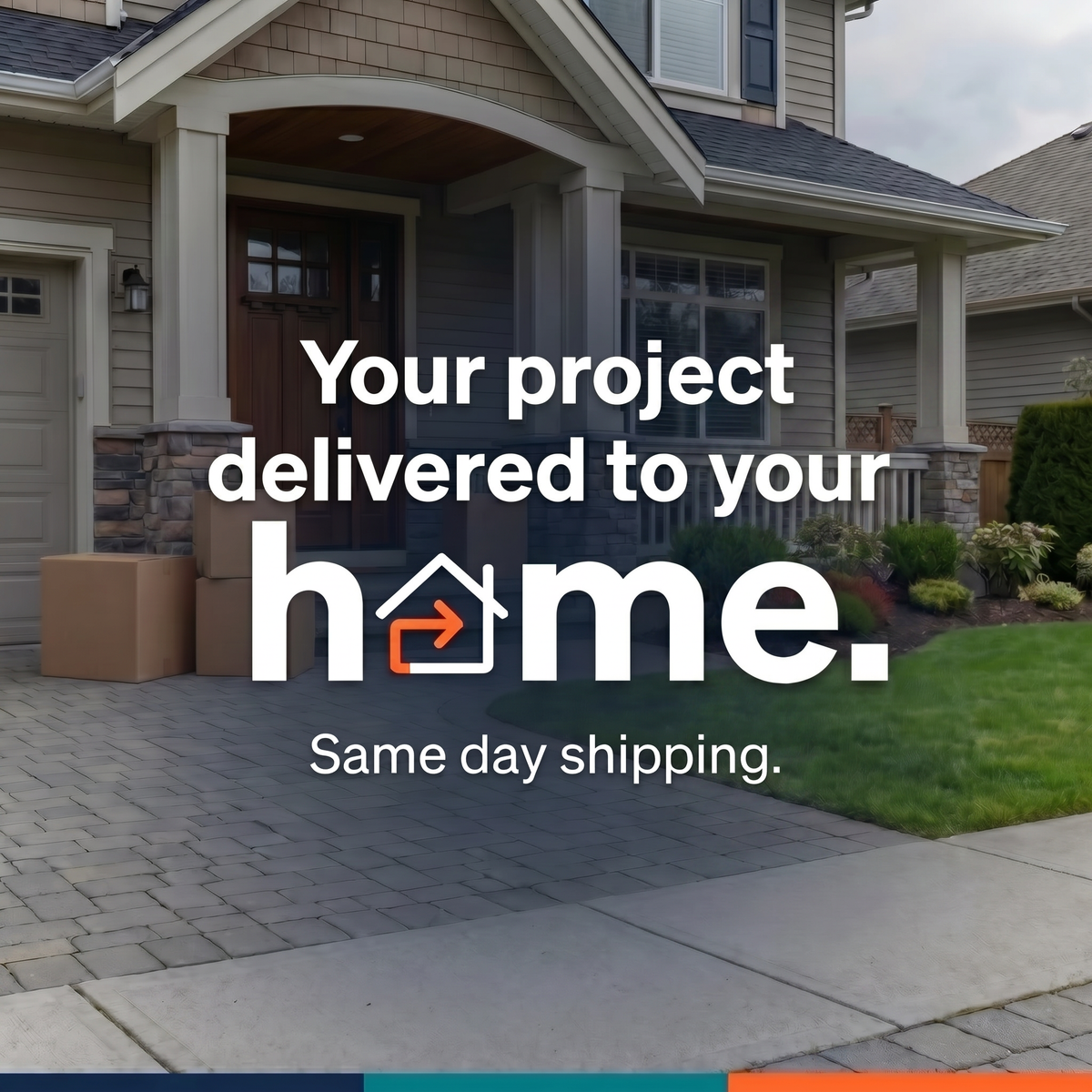 Jointing sand delivery boxes beside front porch of home with paver driveway – same day shipping on your order