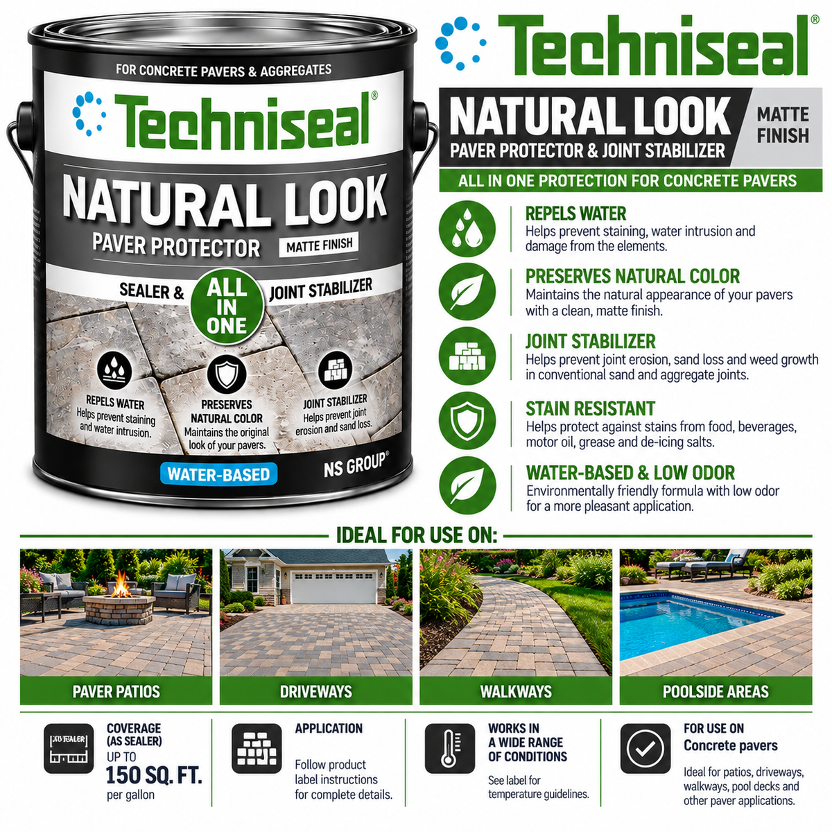 Techniseal NS Paver Sealer and Joint Stabilizer Sample, 8 oz