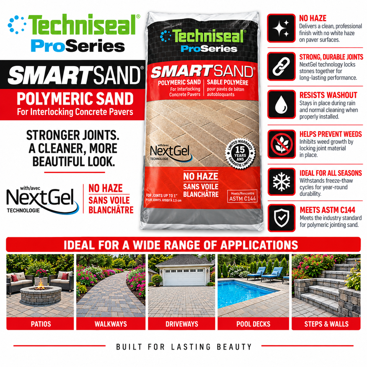 Techniseal SmartSand Jointing Sand, Joints to 1 in, 50 lb Bag