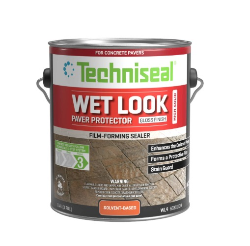 Techniseal Wet Look Paver Protector 1-gallon can, gloss finish solvent-based film-forming sealer for concrete pavers