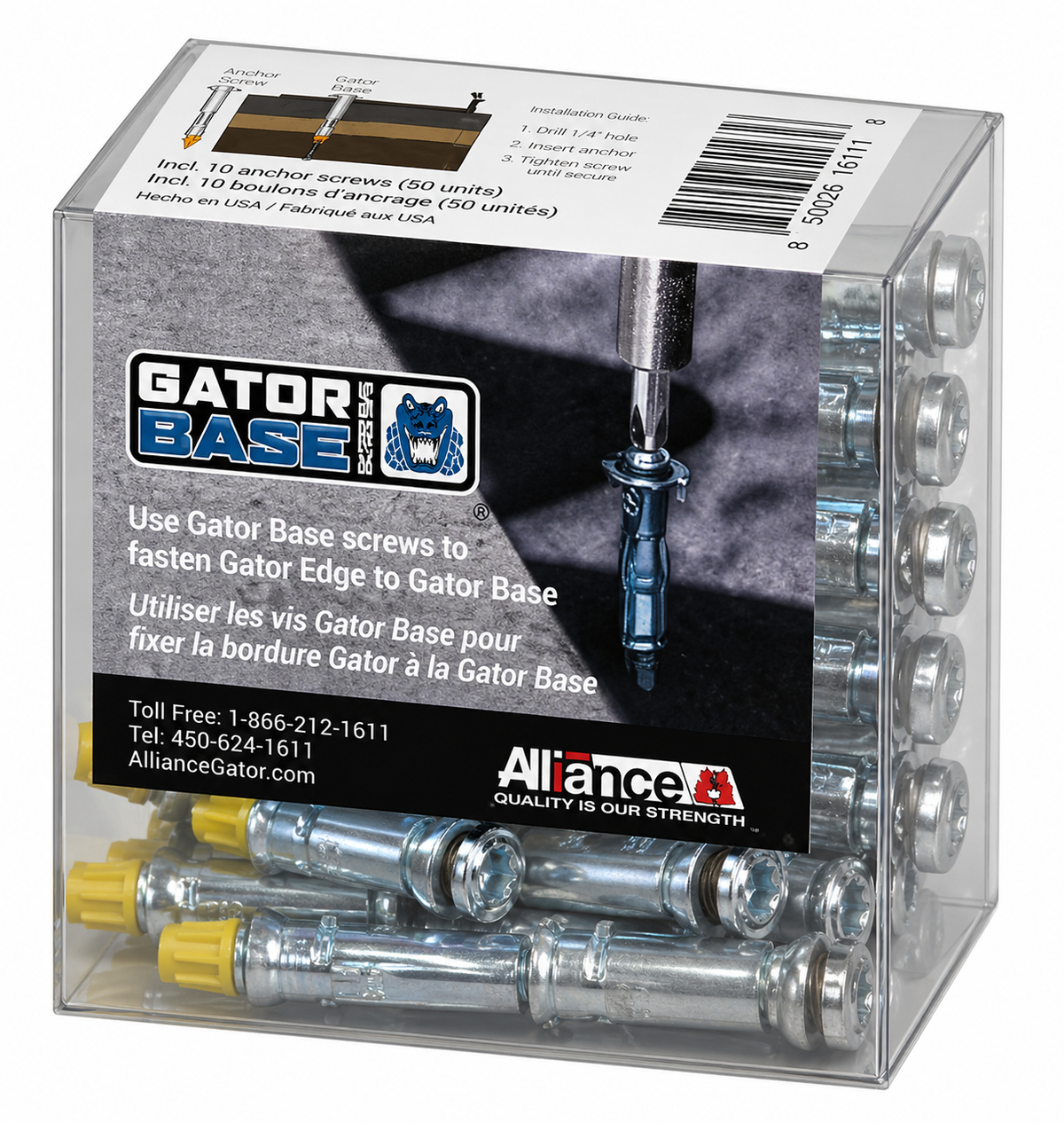 Alliance Gator Base anchor screws, 50 pack fasteners for securing Gator Edge paver edging to Gator Base panels.