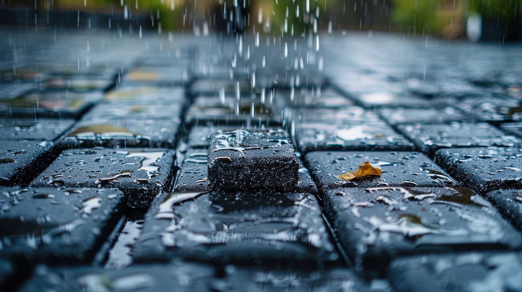 polymeric sand blocking rain