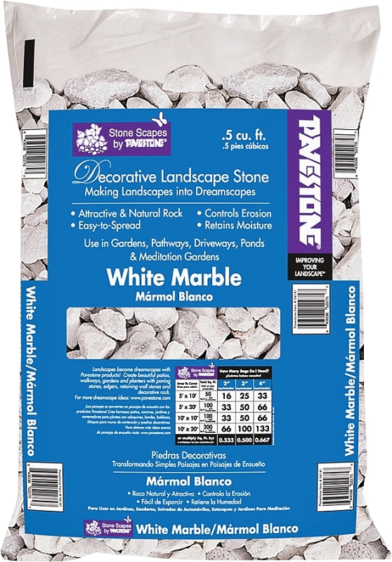 Pavestone White Marble Chips 0.5 Cu Ft Bag