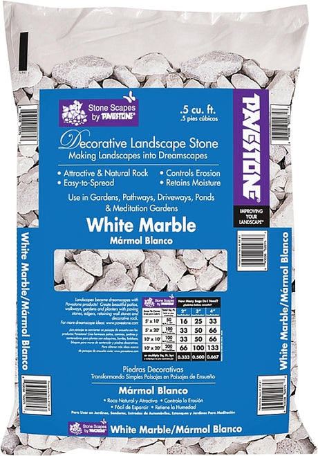 Pavestone White Marble Chips 0.5 Cu Ft Bag