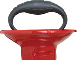 Top of the red sprayer tank with its moulded carry handle
