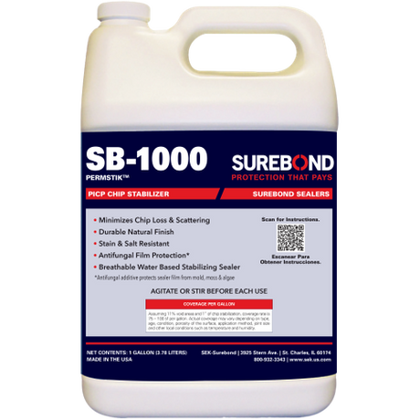 SEK Surebond SB-1000 PermStik PICP chip stabilizer 1 gallon jug