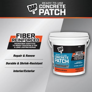 DAP ready to use fibre reinforced concrete patch tub, for interior and exterior repairs