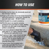 How to use panel listing the seven steps for patching concrete