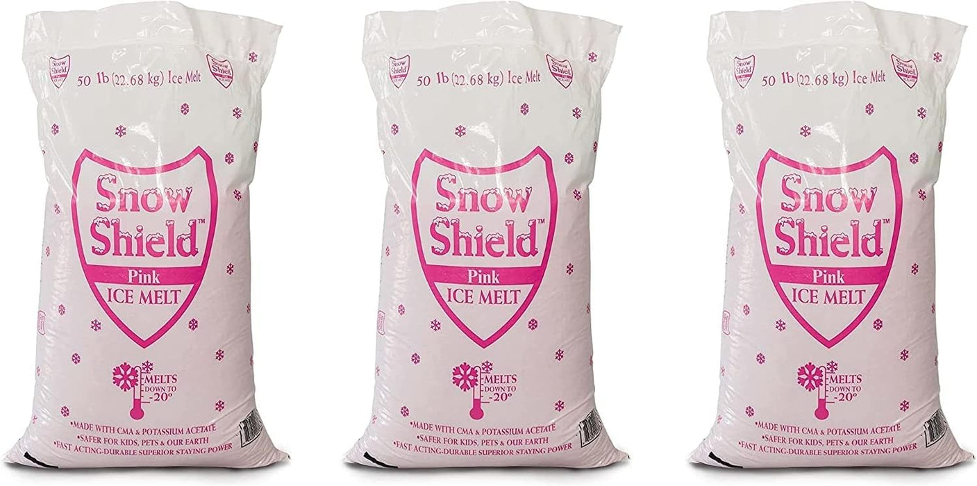 Pink Snow Shield Ice Melt (50 LBS) - A Pet Safe Ice Melt That is Effective Below Zero Degrees and is Safe for Our Children, Our Pets and Our Earth