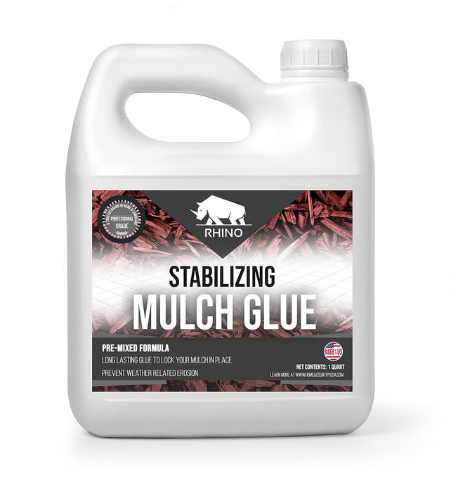 Rhino Stabilizing Mulch & Stone Glue for Landscaping Pea Gravel, Rubber Mulch, and Straw Binder