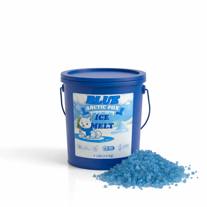 Blue Arctic Fox CMA ice melt 8 lb pail