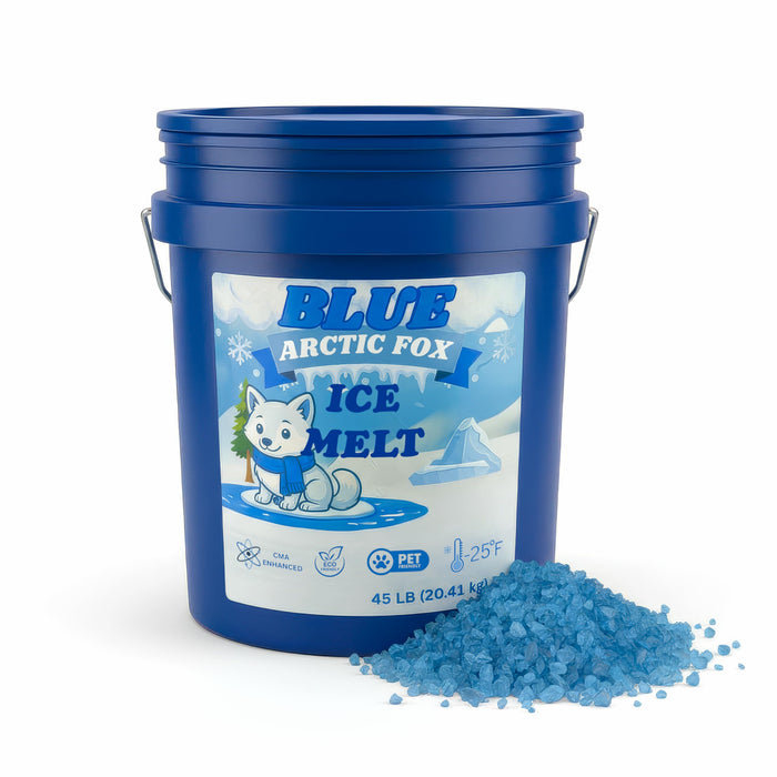 Blue Arctic Fox CMA ice melt 45 lb pail