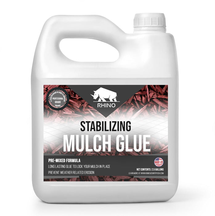 Rhino Stabilizing Mulch & Stone Glue for Landscaping Pea Gravel, Rubber Mulch, and Straw Binder