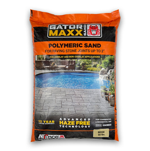 Alliance Gator Maxx polymeric sand 50 lb Beige, advanced haze free paver joint sand for paving stone joints up to 2 inches