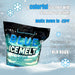 Blue Ice Melt in 8lb resealable black bag, pet-safe, colorful crystals, effective to -25°F with 5 modes of action