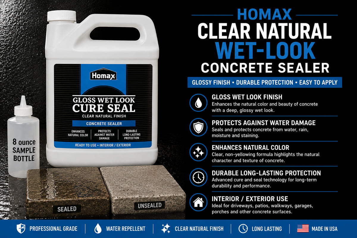 Homax Clear Natural Wet-Look Concrete Sealer Sample