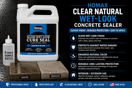 Homax Clear Natural Wet-Look Concrete Sealer Sample