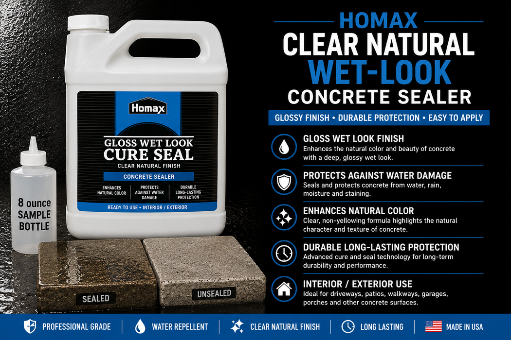 Homax Clear Natural Wet-Look Concrete Sealer Sample, 8 oz