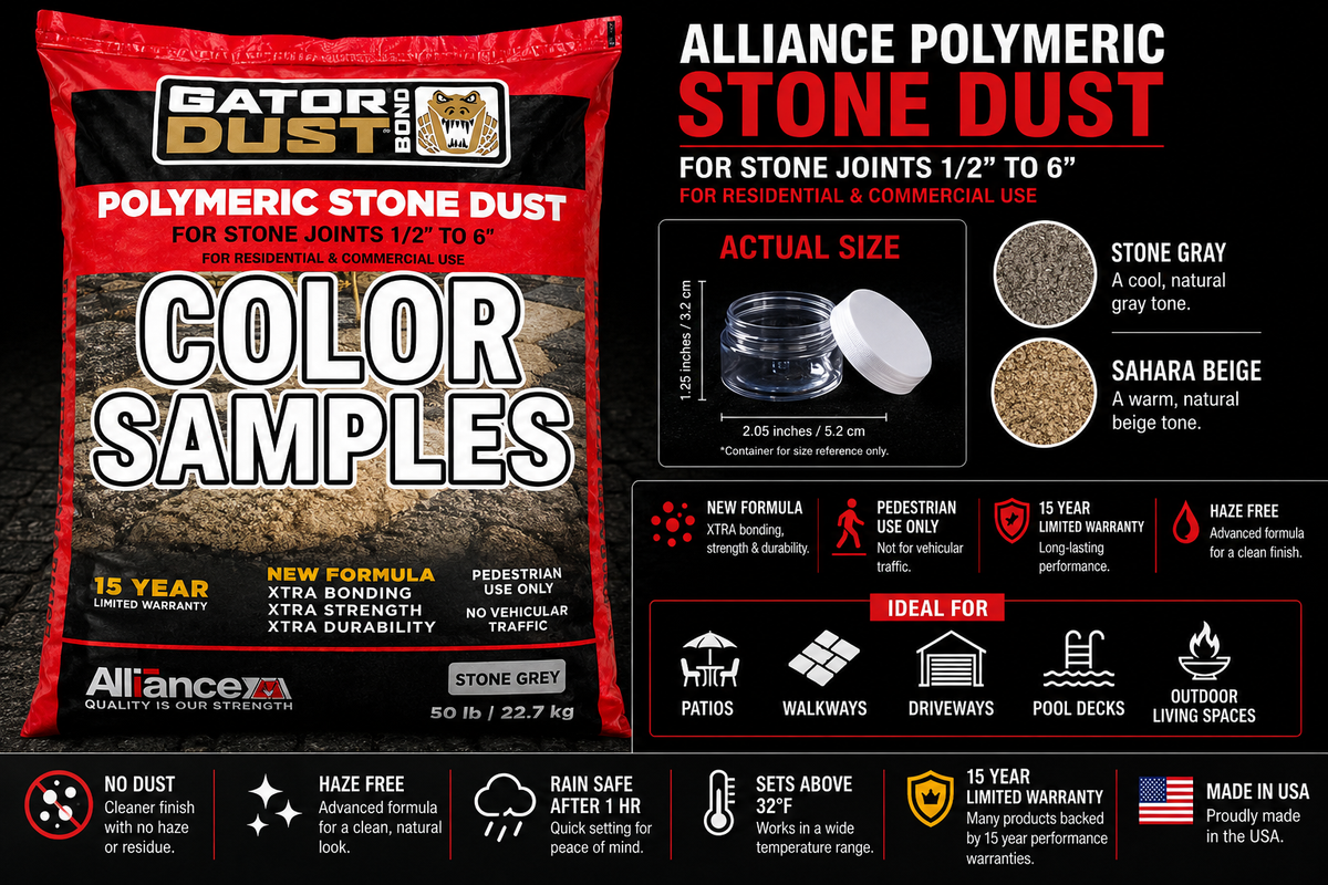 Alliance Gator Dust Bond Stone Dust Color Samples
