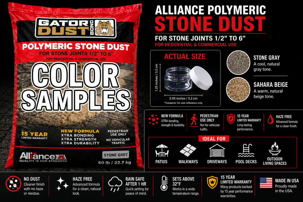 COLOR SAMPLES- Alliance Stone Dust Polymeric Sand
