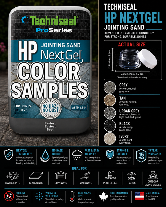 COLOR SAMPLES- Techniseal HP Nextgel Polymeric Sand