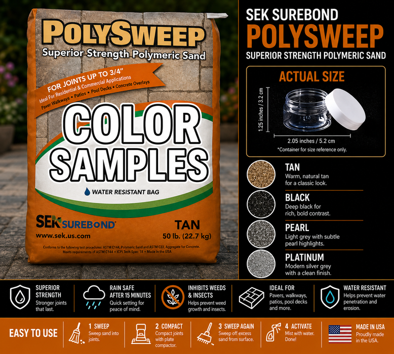COLOR SAMPLES- SEK Surebond Polysweep Polymeric Sand