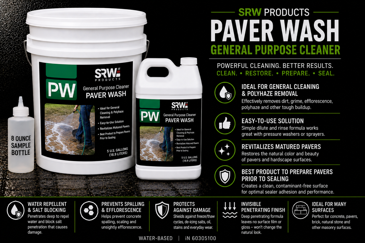 SRW PW Paver Wash Pre-Seal Cleaner Sample