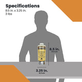 ConSANDtrate 3 lb concrete crack filler with dimensions showing 8.5 inch height and 3.25 inch width.