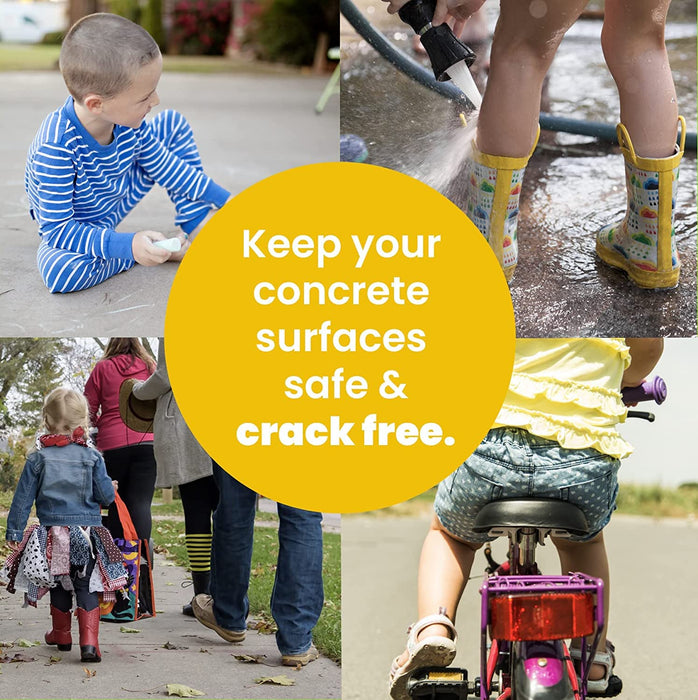 Family enjoying safe, crack-free concrete surfaces after repairing cracks with ConSANDtrate concrete crack filler.
