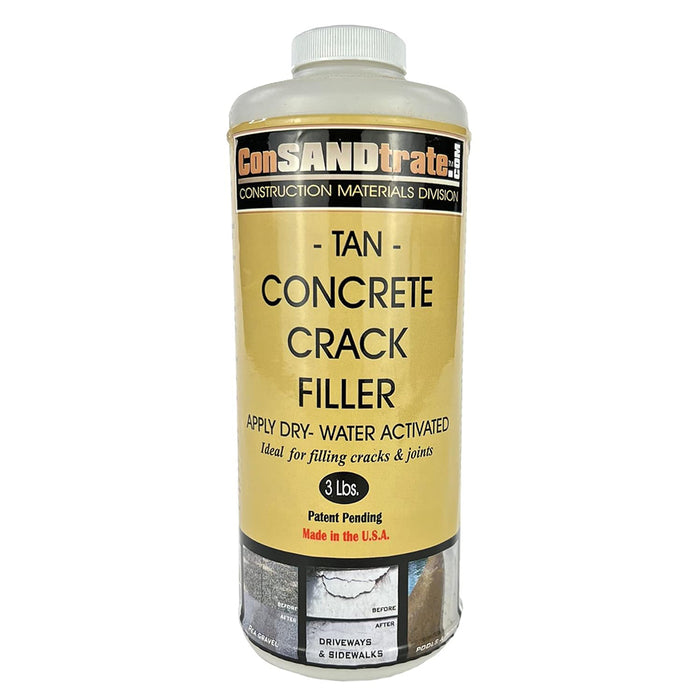 ConSANDtrate Tan Concrete Crack Filler 3 lb for repairing cracks and joints in concrete driveways, sidewalks, and patios.
