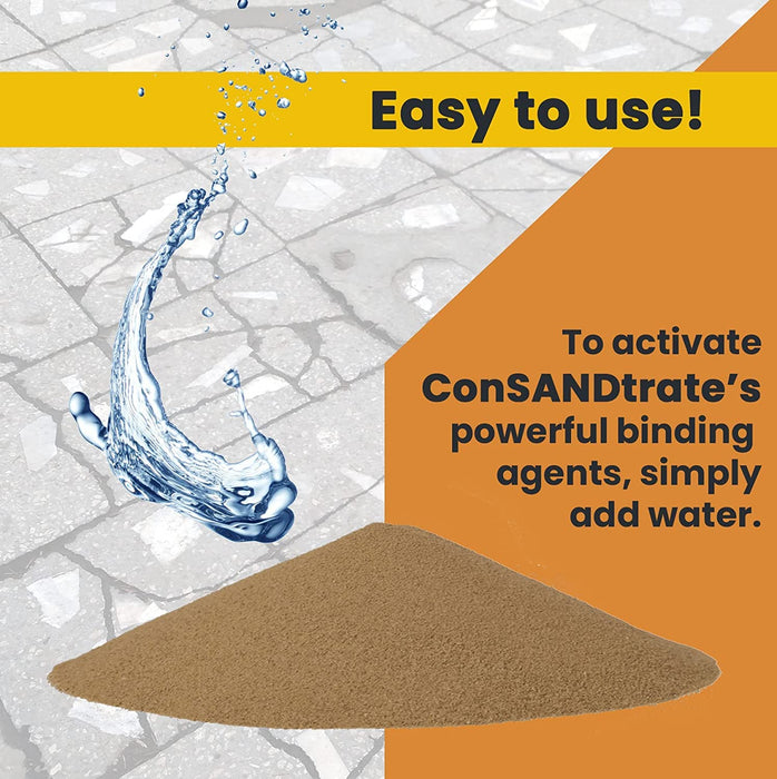 ConSANDtrate water-activated concrete crack filler with easy add-water application for repairing concrete cracks and joints.