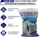 Emperor Melt Safe Melt 100% magnesium chloride ice melt bag, effective to -15°F, vegetation friendly