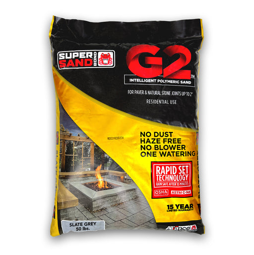 Alliance Gator G2 Super Sand Bond polymeric sand 50 lb grey bag for paver joints up to 2 inches