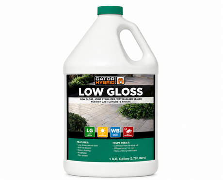 Gator Hybrid Bond Low Gloss water-based joint stabilizing sealer for dry cast concrete pavers, 1 gallon jug