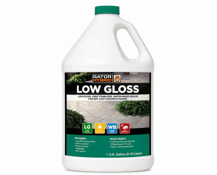 Gator Hybrid Bond Low Gloss water-based joint stabilizing sealer for dry cast concrete pavers, 1 gallon jug