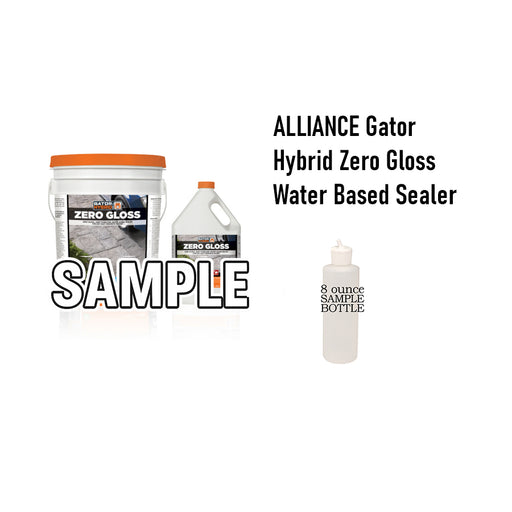 Alliance Gator Hybrid Zero Gloss Water Based Sealer 8 ounce sample bottle, zero gloss joint stabilizer water-based sealer for dry cast concrete pavers, natural matte finish paver sealer for patios driveways walkways hardscape protection sample