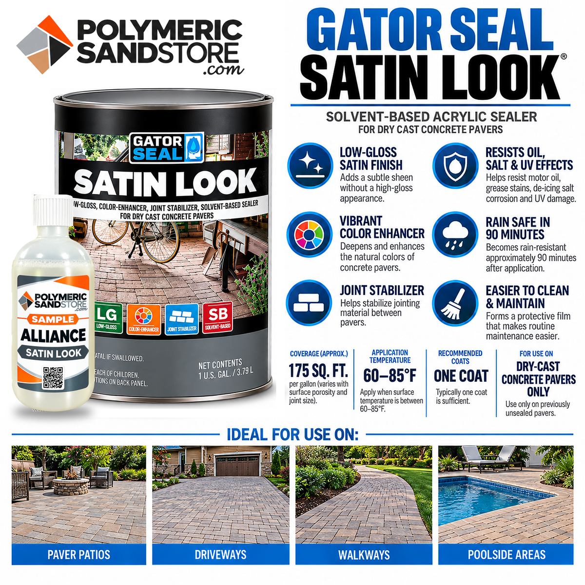 Alliance Gator Satin Look Solvent Acrylic Sealer Sample, 8 oz