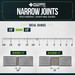 Narrow joint polymeric sand size guide – for paver joints 1/8 inch minimum to 1/2 inch maximum, ruler diagram with examples