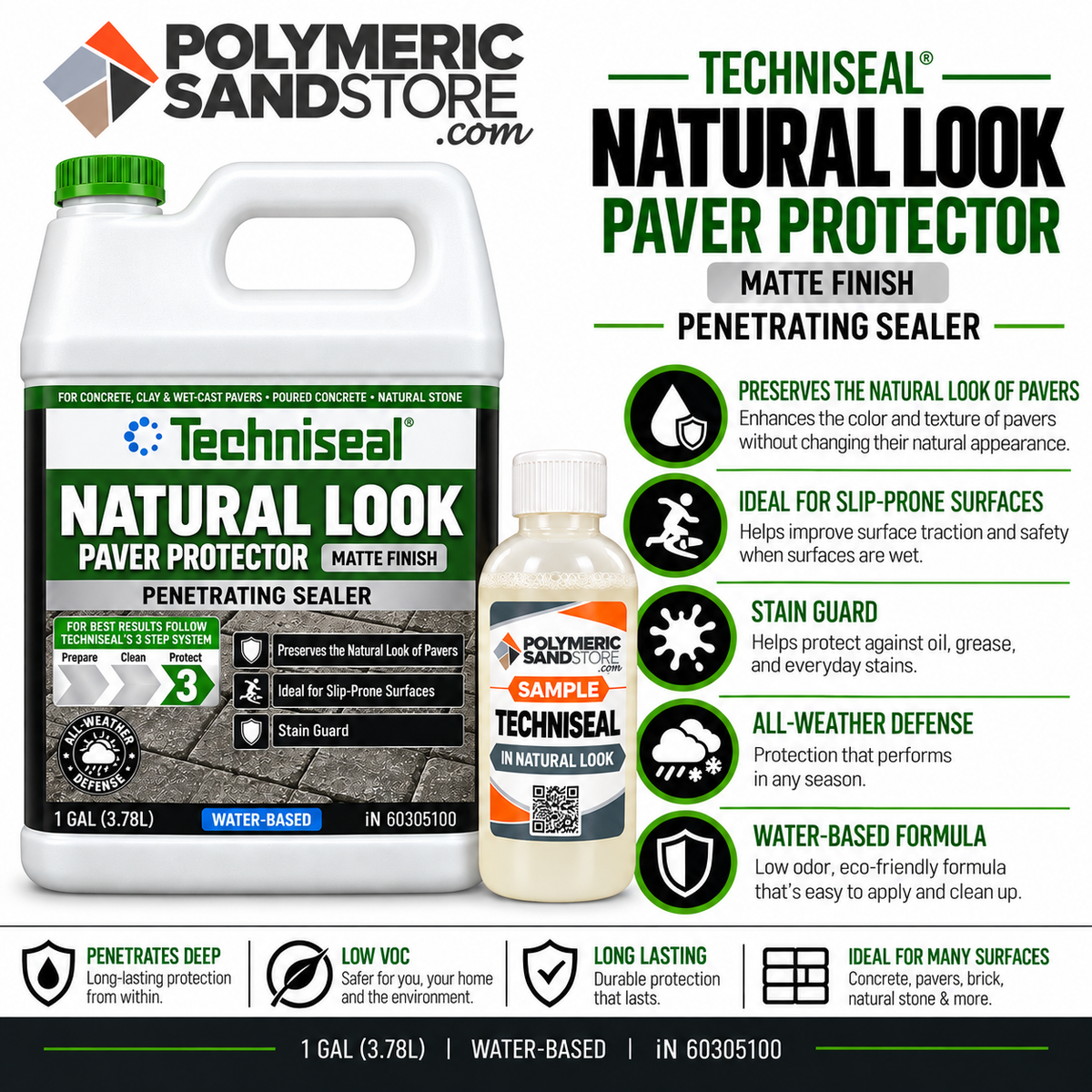 Techniseal iN Natural Look Paver Sealer Sample, 8 oz