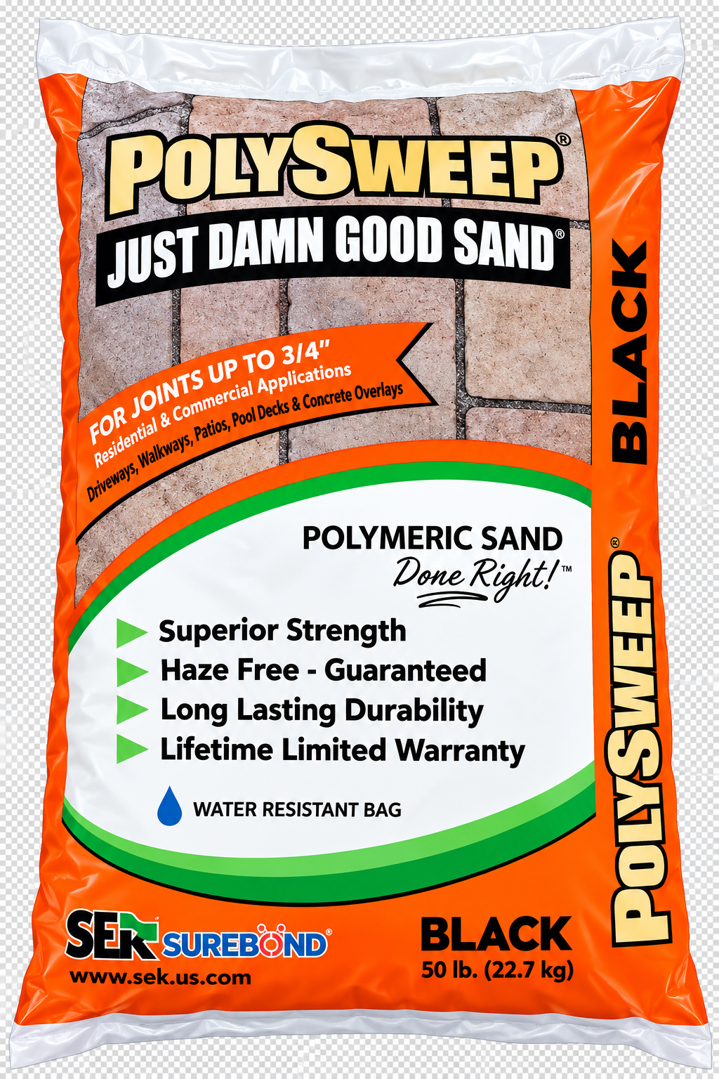 SEK Surebond PolySweep Polymeric Sand 50 lb Bag, Joints to 3/4 in