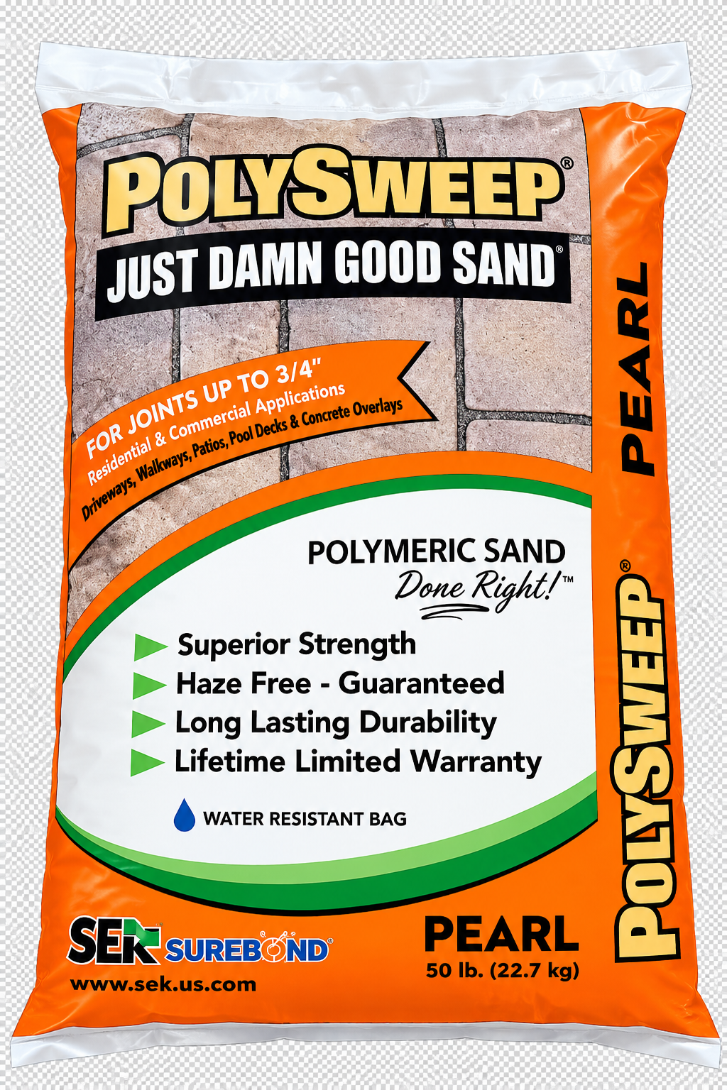 SEK Surebond PolySweep Polymeric Sand 50 lb Bag, Joints to 3/4 in