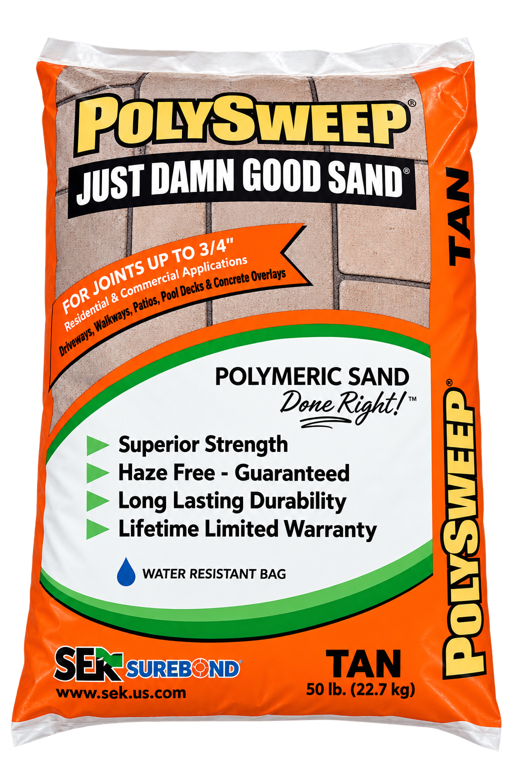 SEK Surebond PolySweep Polymeric Sand 50 lb Bag, Joints to 3/4 in