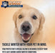 Paw Protector winter pet paw balm featuring a happy golden retriever and harsh winter conditions tagline