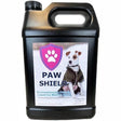 Paw Shield liquid ice melt for snow in black 1-gallon jug with dog in winter coat on label